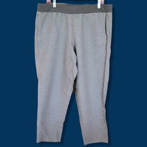 J. Jill linen blend grey pinstripe stretch waist pants LP